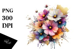 Vibrant Bouquet with Cosmos | Clipart Product Image 3