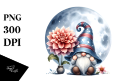 Cute Watercolor GNOME with Big Hat, Transparent PNG Product Image 1