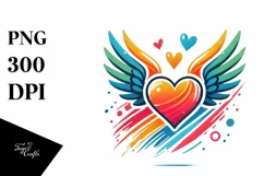 Simple Paintbrush Style Heart, High-Res PNG Product Image 1