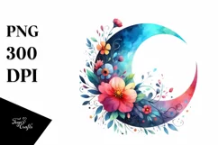 Vibrant Whimsical Moon Clipart, High-Quality PNG Product Image 3