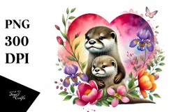 Cute Boho Baby Otter, Transparent PNG Product Image 1