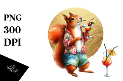 Funky Squirrel in Beachwear, High-Res PNG Product Image 1