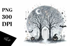 a Washed Watercolor Style Simplistic Halloween PNG Product Image 3