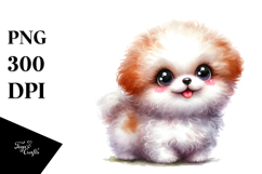 Watercolor Cute Bichpoo PNG Product Image 1