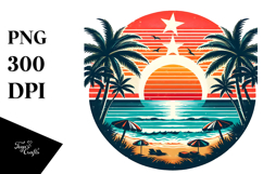 Retro Tropical Beach Sunset, 20 oz Tumbler Product Image 1