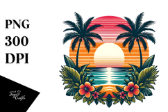 Retro Tropical Beach Sunset, 20 oz Tumbler Product Image 1