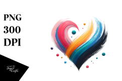 Paintbrush Style Heart, PNG Product Image 1