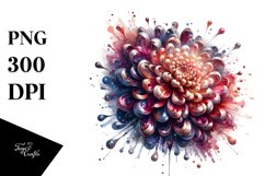 Abstract Shiny Chrysanthemum Metallic Watercolor Clipart Product Image 1