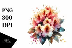 Rhododendron Watercolor Splash | Sublimation | Clipart Product Image 3