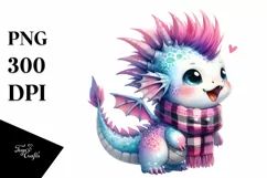 Watercolor Baby Dragon, PNG Product Image 1