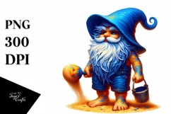 Detailed Gnome in Azzure at Beach | Clipart Product Image 1