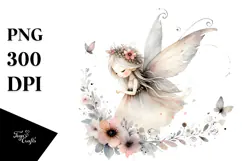 Washed Watercolor Whimsical Fairy PNG Product Image 1