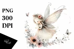 Washed Watercolor Whimsical Fairy PNG Product Image 1