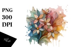 Wooden Narcissus Stained Watercolor | Sublimation Clipart Product Image 3