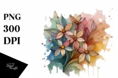 Wooden Narcissus Stained Watercolor | Sublimation Clipart Product Image 3