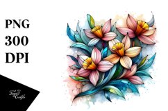 Wooden Narcissus Stained Watercolor | Sublimation Clipart Product Image 3