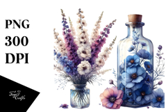 Abstract Bottle Delphinium Clipart Product Image 1