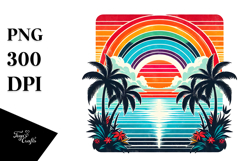 Retro Tropical Rainbow Sunset, 20 oz Tumbler Product Image 1