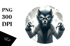 Funny Werewolf Halloween Clipart, PNG Product Image 1