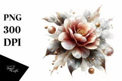 -Like Golden Marble Camellia | Sublimation | Clipart Product Image 3
