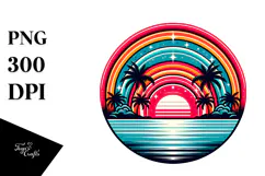 Retro Rainbow Sunset Clipart Tshirt, 20 oz Tumbler Product Image 1