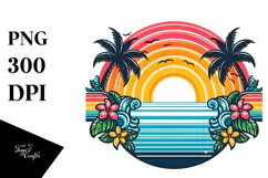 Retro Tropical Rainbow Sunset, 20 oz Tumbler Product Image 1