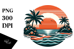 Retro Tropical Island Sunset, 20 oz Tumbler Product Image 1