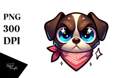 Cute Dog with Sparkling Eyes PNG Product Image 1