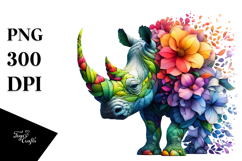 Abstract Vibrant Rhino, PNG Product Image 1