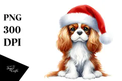 Christmas Cavalier King Charles Spaniel PNG Product Image 1