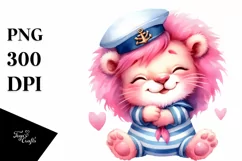 Colorful Baby Lion Sailor Clipart Product Image 3