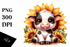 Funny Cute Baby Cow | Sublimation | Clipart Product Image 3