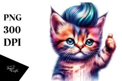 Proud Baby Cat with Cool Haircut PNG Product Image 1