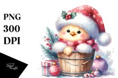 Chiken with Santa Hat PNG Product Image 1