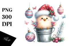Chiken with Santa Hat PNG Product Image 1