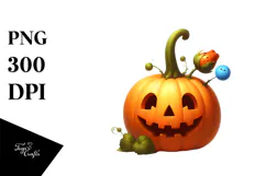 Funny Jack-O'-Lantern Digital Painting PNG Product Image 1