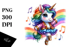 Cute Running Unicorn, Transparent PNG Product Image 1