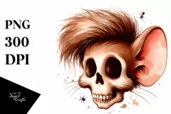 Skull with Hair Jerry Mouse PNG Product Image 1
