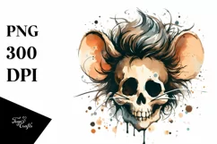 Skull with Hair Jerry Mouse PNG Product Image 3
