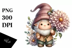 Baby Gnome Chrysanthemum PNG Product Image 1