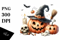 Funny Pumpkin Halloween Clipart PNG Product Image 3