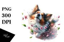 Dog Spring Wind Watercolor Pastel Clipart Product Image 1