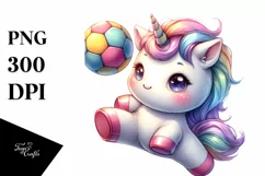 Cute Baby Unicorn Handball Clipart Product Image 3