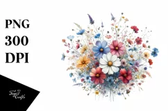 Colorful Wild Flowers Clipart | Sublimation Product Image 3