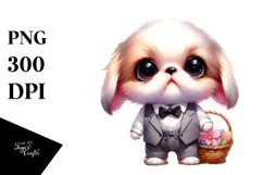 Expressive Japanese Chin with Bunny Ears, Transparent PNG Product Image 1