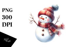 Snow Man with Scarf PNG Product Image 1