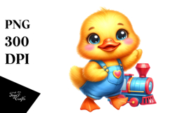 Smiling Cute Baby Duck PNG Product Image 1