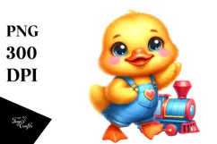 Smiling Cute Baby Duck PNG Product Image 1