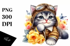 Colorful Watercolor Baby Kitten Product Image 3