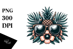 Vintage Tropical Sunglasses, Retro Clipart Product Image 1